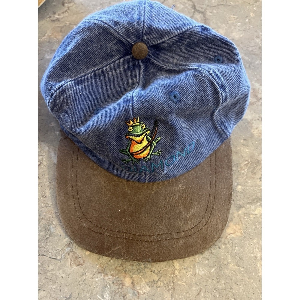 Vintage Neil Diamond Hat Frog King Blue Denim Suede Bill
